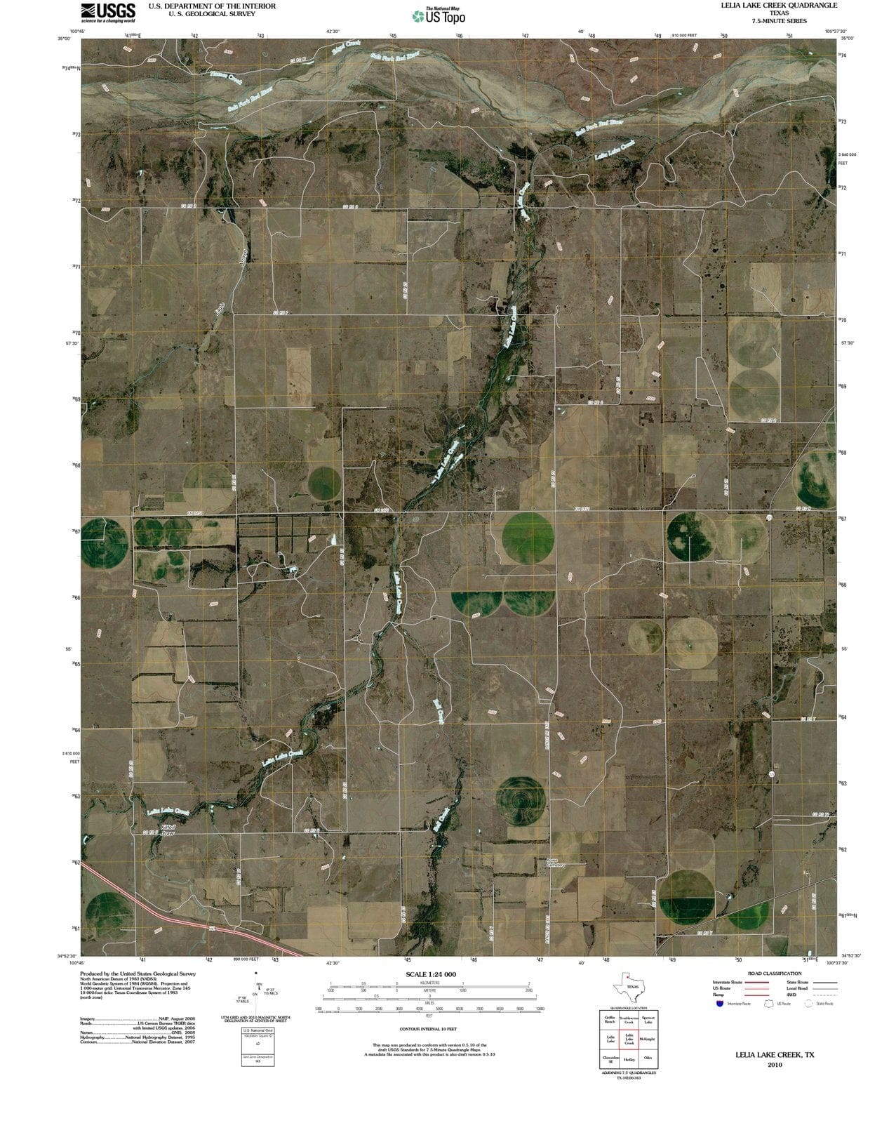 2010 Lelia Lake Creek, TX - Texas - USGS Topographic Map