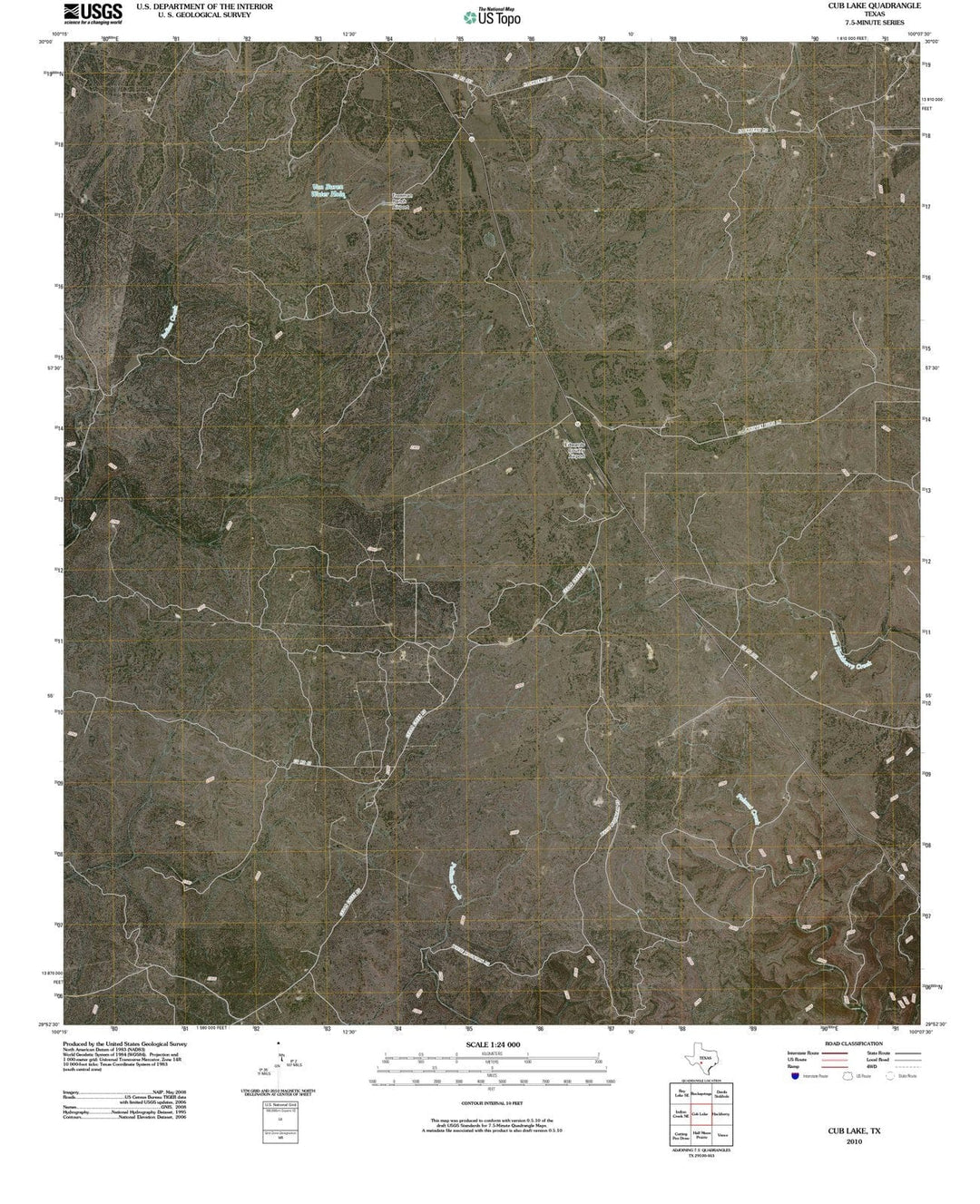 2010 Cub Lake, TX - Texas - USGS Topographic Map