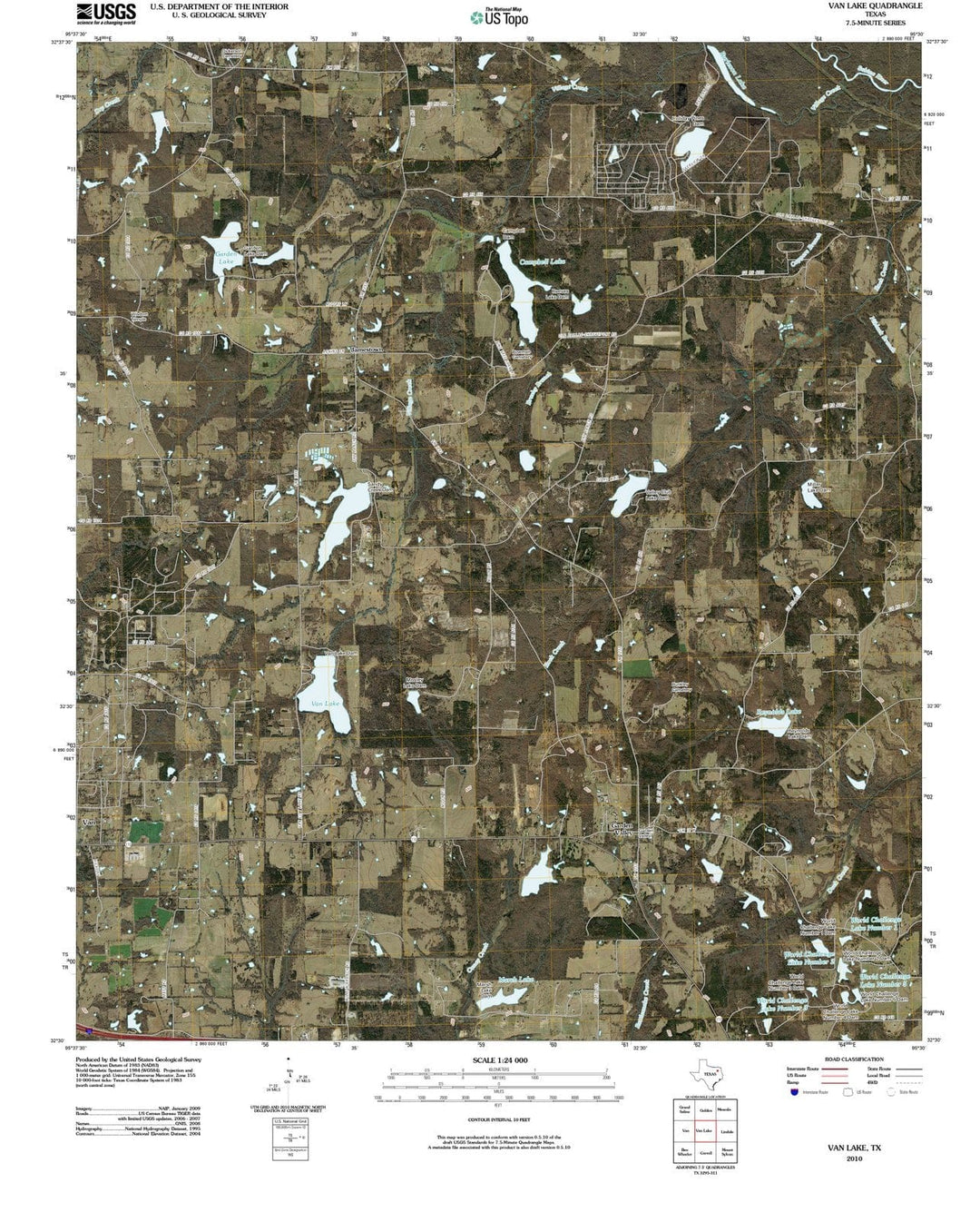 2010 Van Lake, TX - Texas - USGS Topographic Map