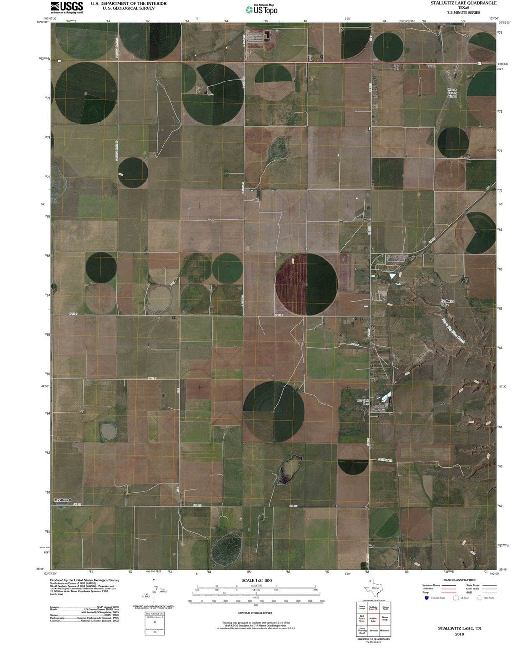 2010 Stallwitz Lake, TX - Texas - USGS Topographic Map