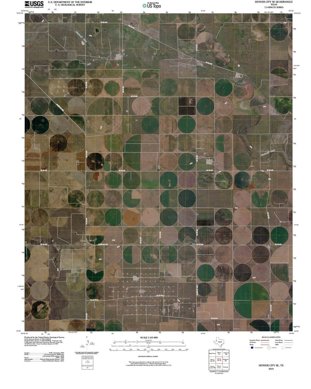 2010 Denver City, TX - Texas - USGS Topographic Map