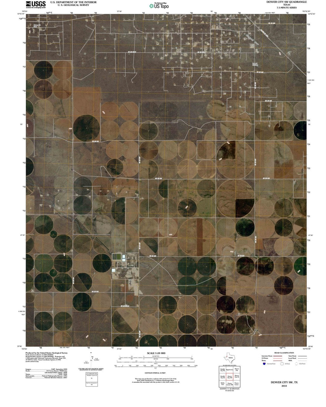 2010 Denver City, TX - Texas - USGS Topographic Map