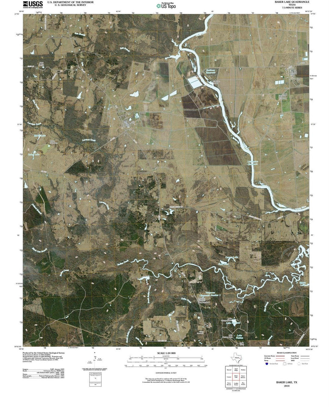 2010 Baker Lake, TX - Texas - USGS Topographic Map