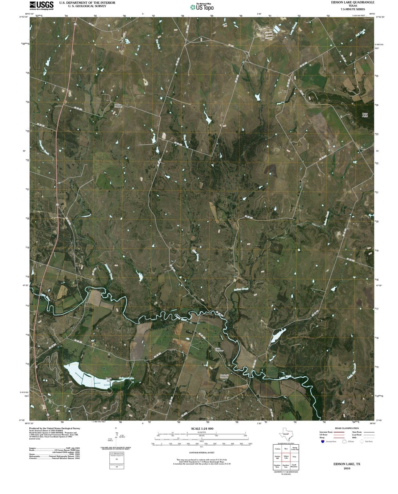 2010 Eidson Lake, TX - Texas - USGS Topographic Map