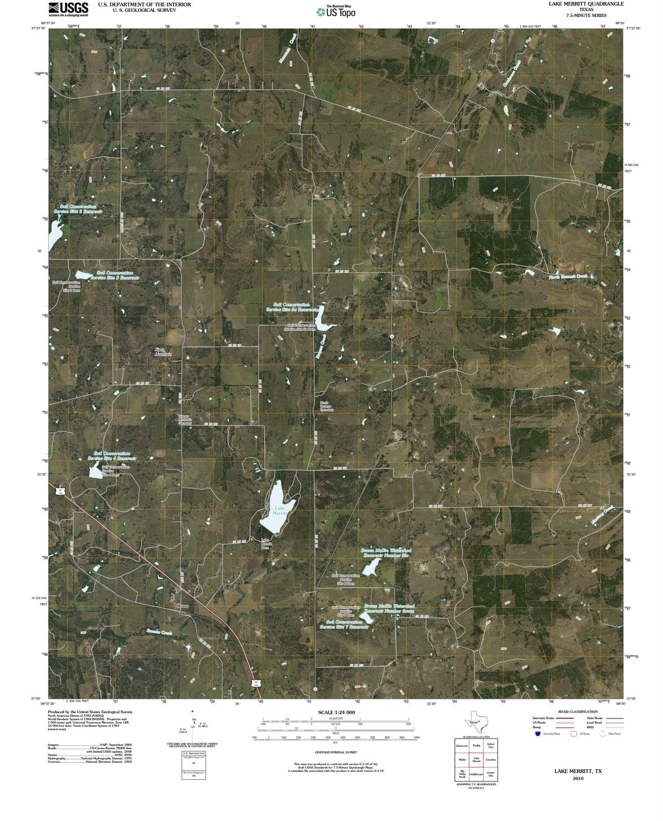 2010 Lake Merritt, TX - Texas - USGS Topographic Map