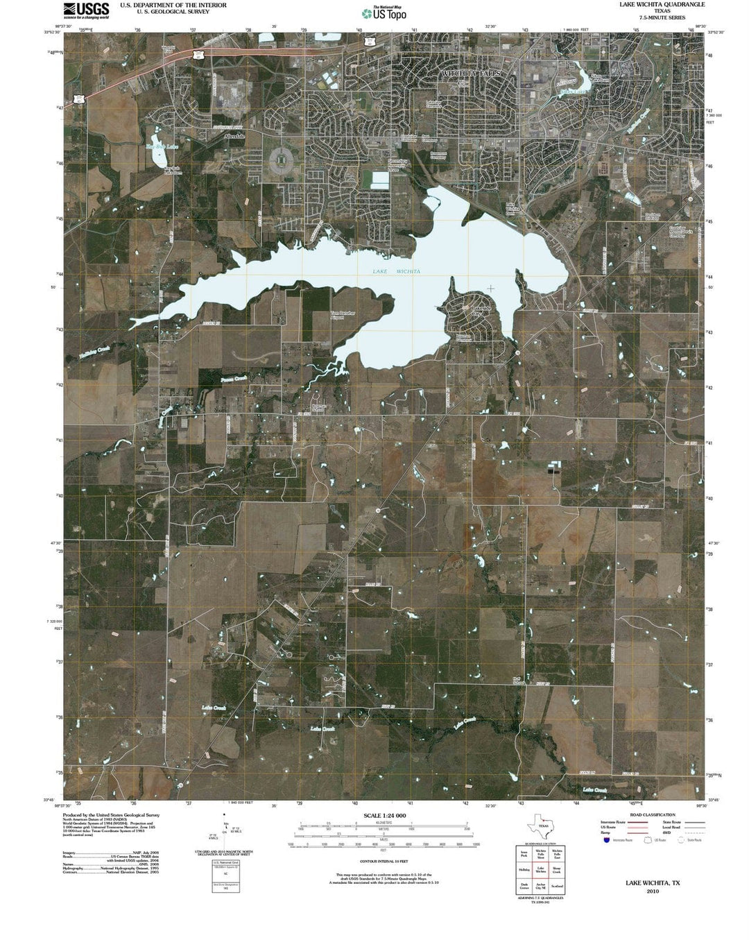 2010 Lake Wichita, TX - Texas - USGS Topographic Map