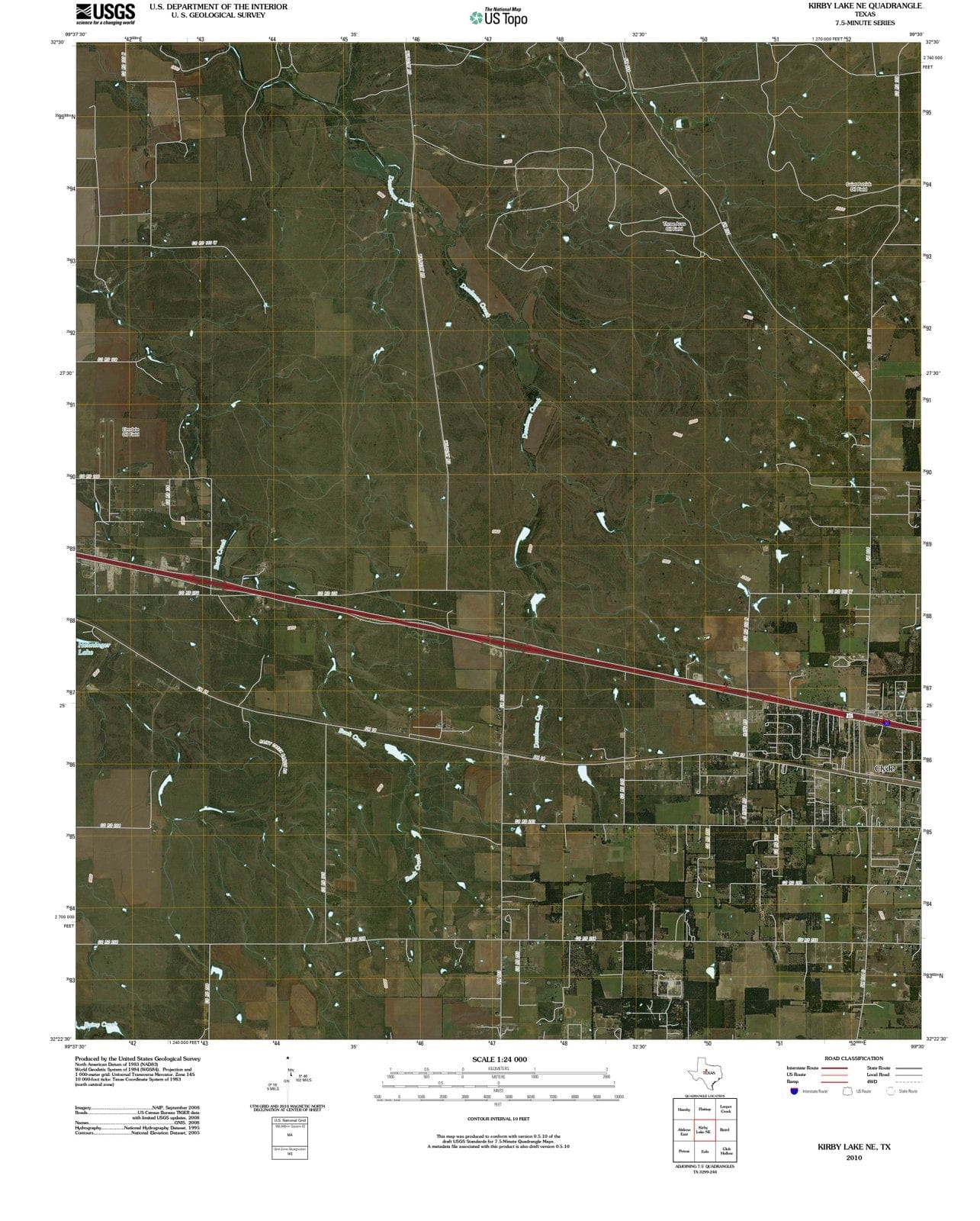 2010 Kirby Lake, TX - Texas - USGS Topographic Map