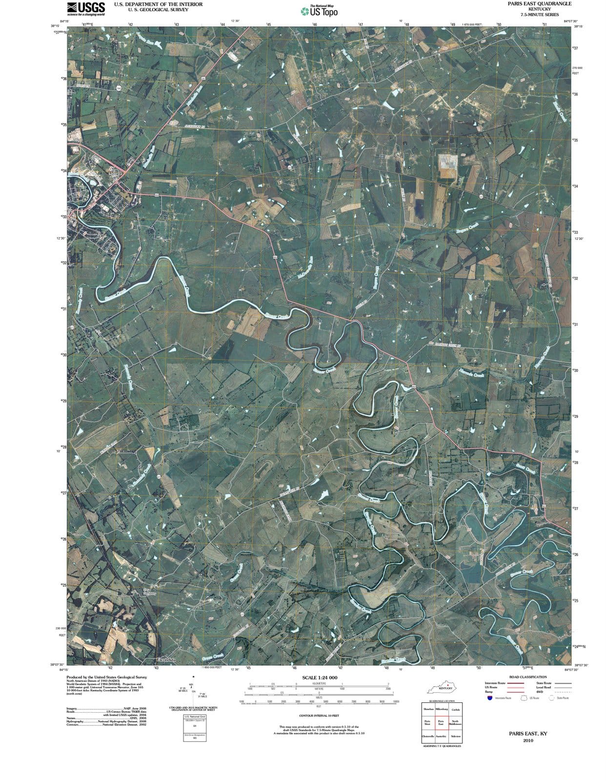 2010 Paris East, KY - Kentucky - USGS Topographic Map