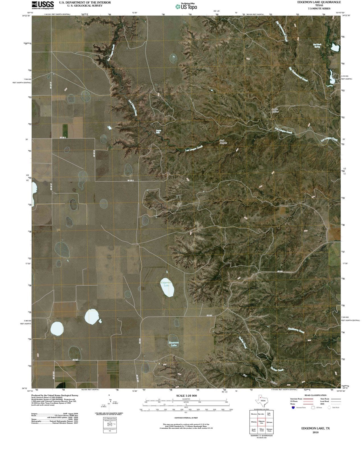 2010 Edgemon Lake, TX - Texas - USGS Topographic Map