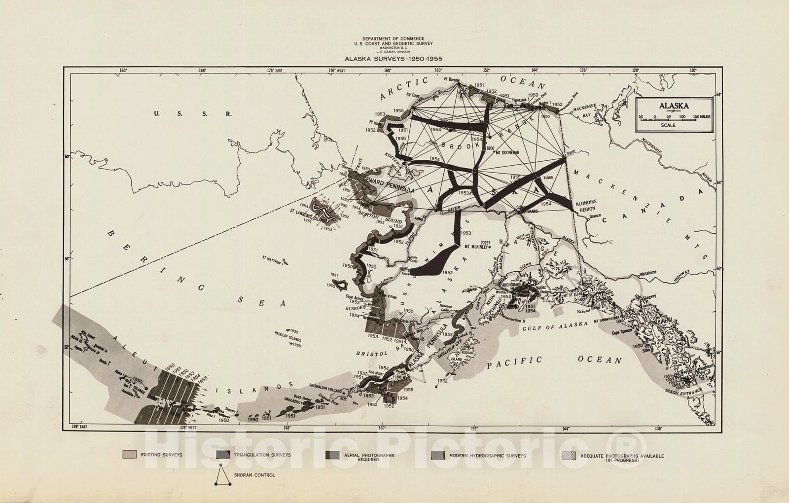 Historic Nautical Map - Alaska Surveys 1950-1955, 1955 NOAA Cartographic - Vintage Wall Art