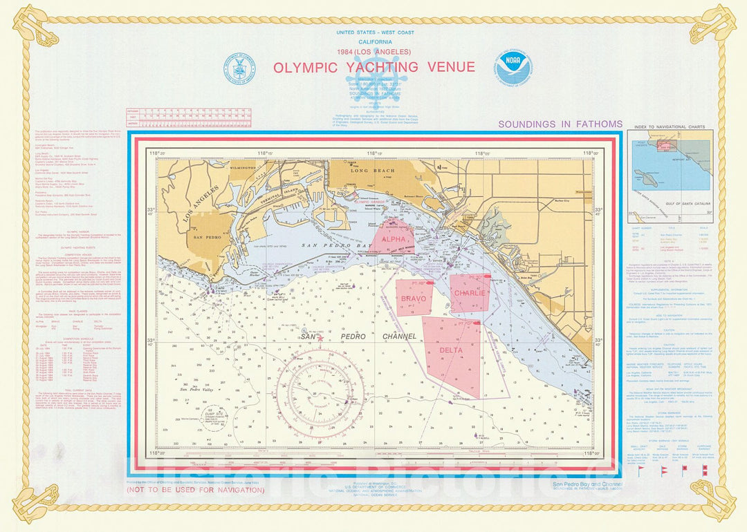 Historic Nautical Map - San Pedro Bay And Channel, 1984 NOAA Chart - Vintage Wall Art