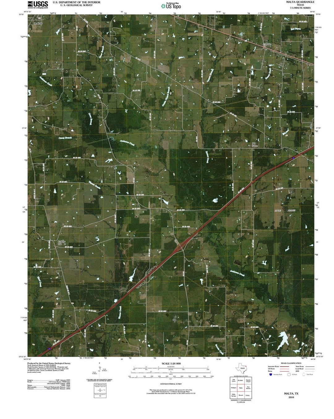 2010 Malta, TX - Texas - USGS Topographic Map