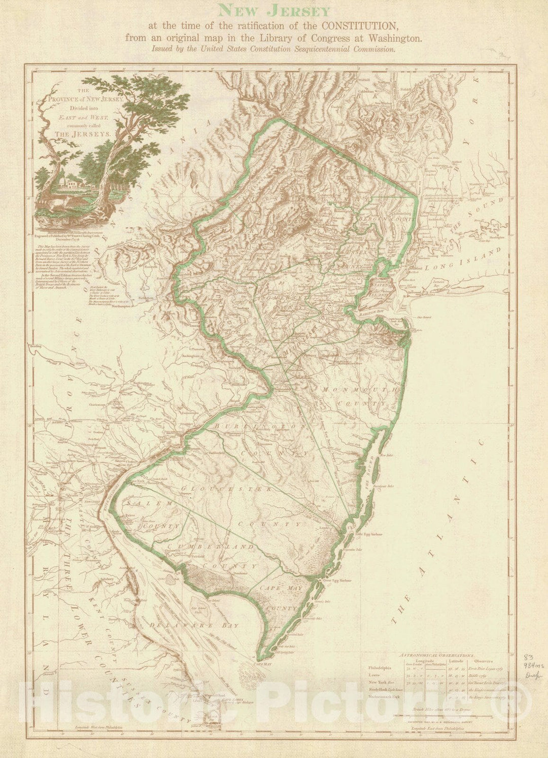 Historic Nautical Map - The Province Of New Jersey Divided Into East And West Commonly Called The Jersey, 1778 NOAA Cartographic - Vintage Wall Art