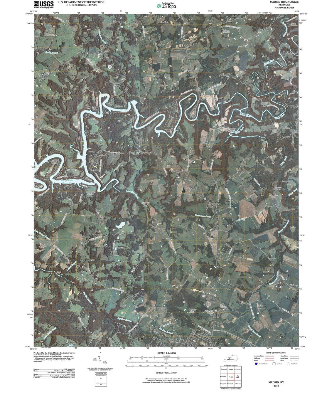 2010 Madrid, KY - Kentucky - USGS Topographic Map