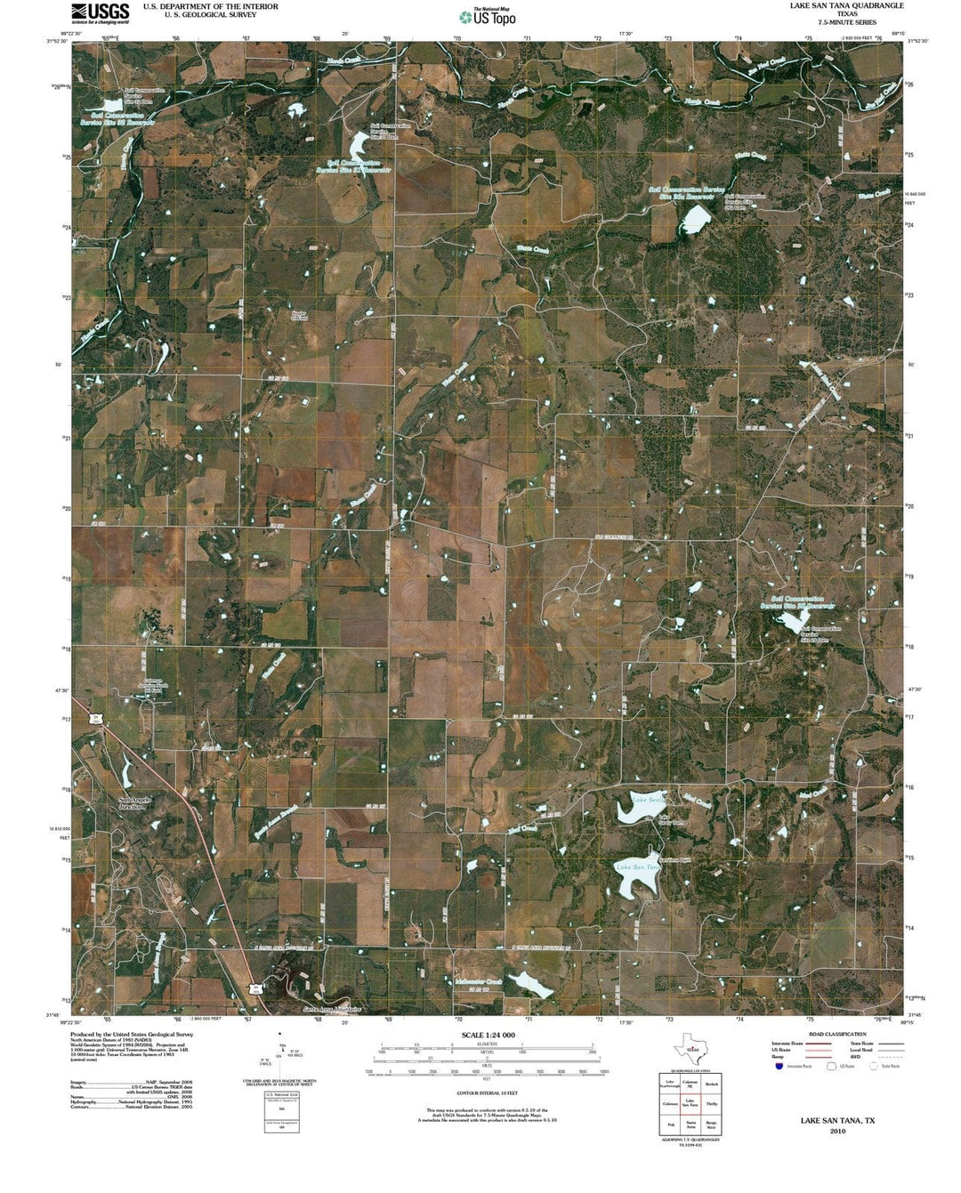 2010 Lake San Tana, TX - Texas - USGS Topographic Map