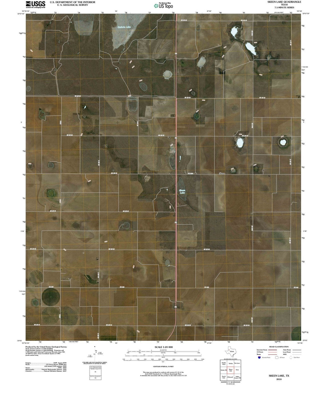 2010 Skeen Lake, TX - Texas - USGS Topographic Map