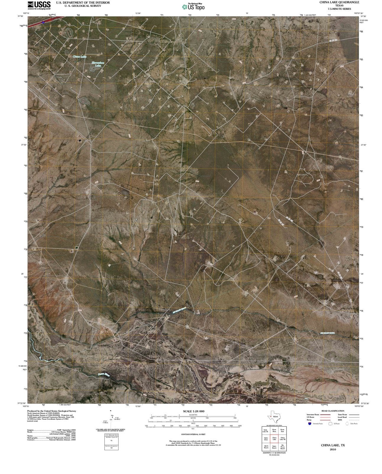 2010 China Lake, TX - Texas - USGS Topographic Map