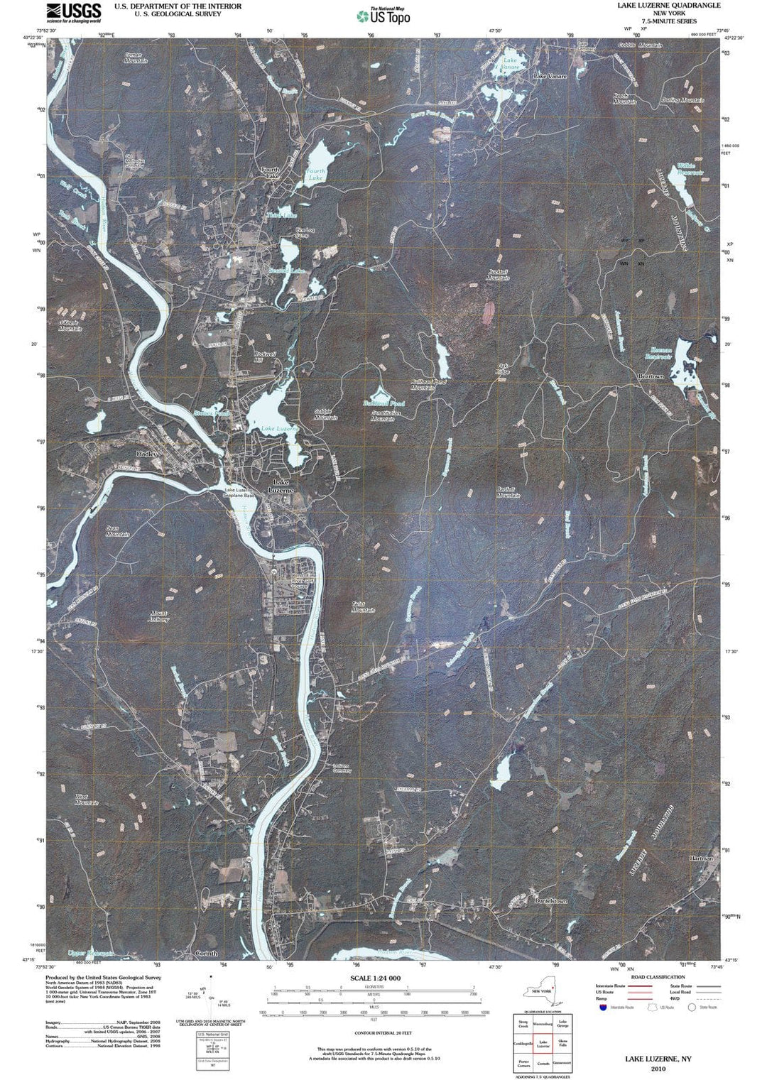 2010 Lake Luzerne, NY - New York - USGS Topographic Map