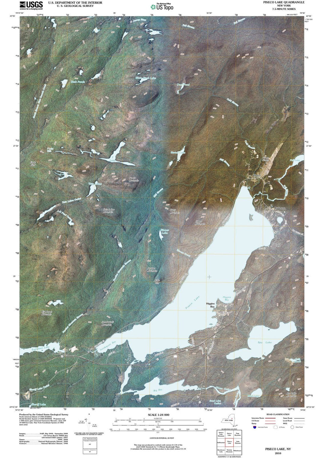 2010 Piseco Lake, NY - New York - USGS Topographic Map