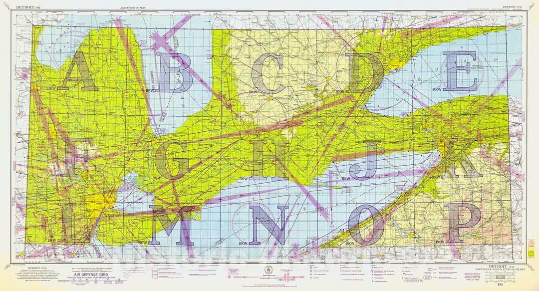 Historic Nautical Map - Detroit (V8), 1948 NOAA Chart - Vintage Wall Art