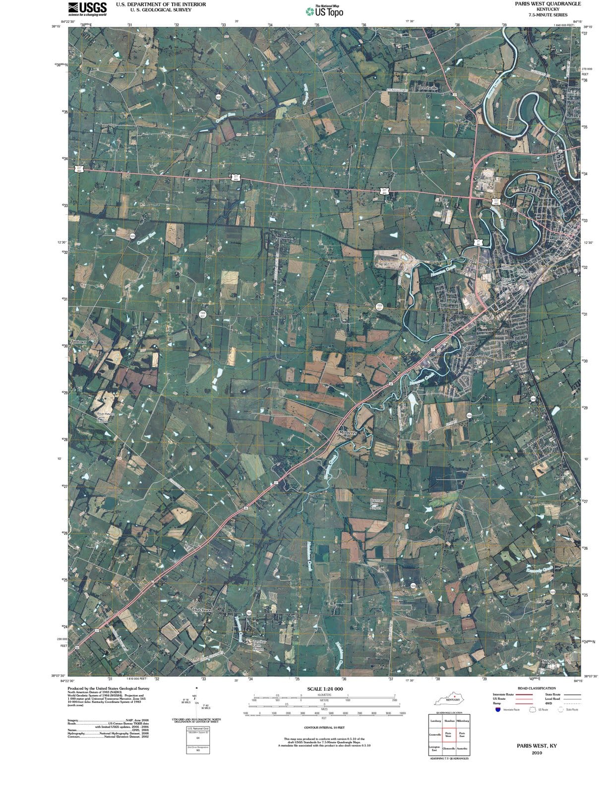 2010 Paris West, KY - Kentucky - USGS Topographic Map