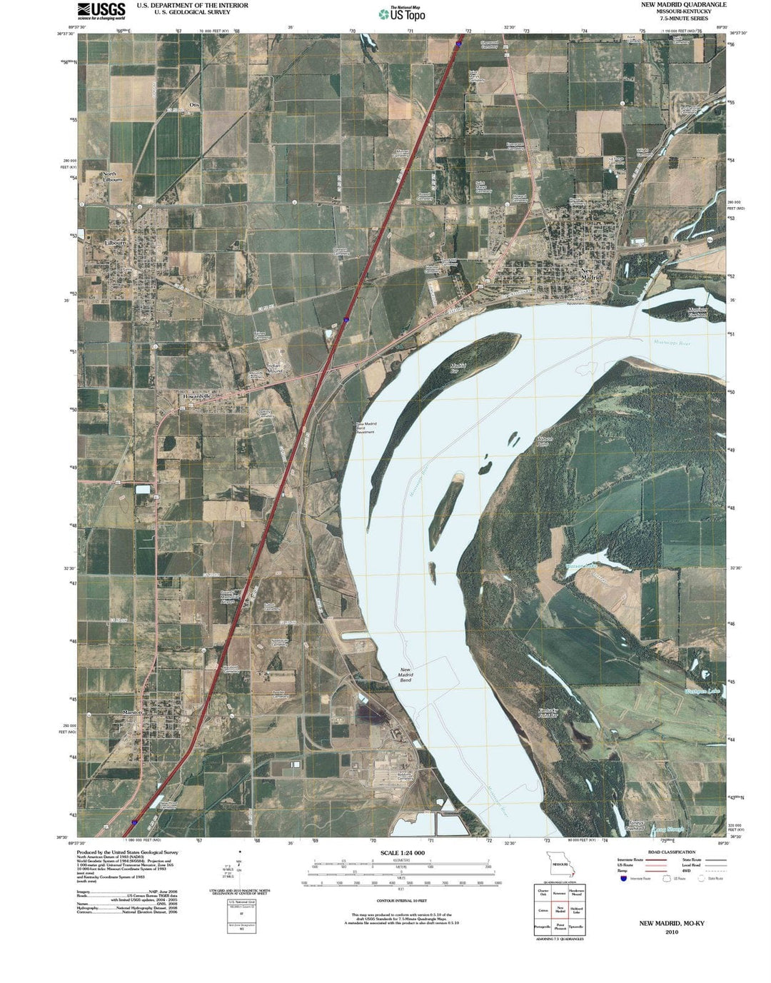 2010 New Madrid, MO - Missouri - USGS Topographic Map