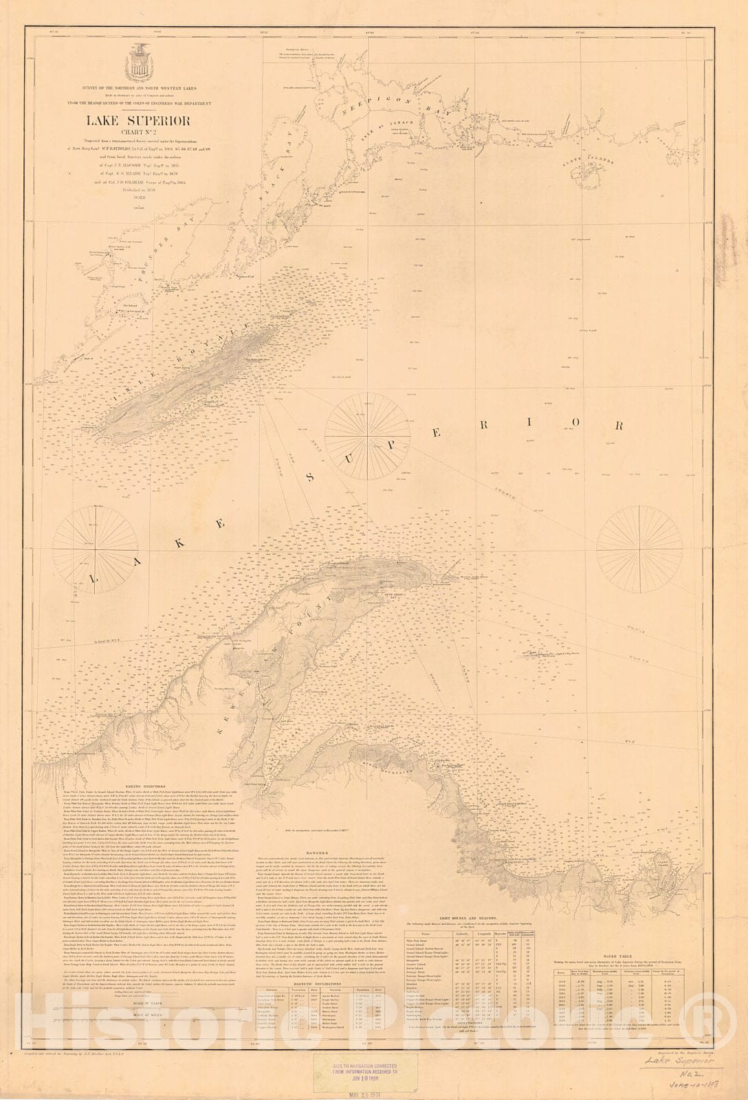 Historic Nautical Map - Lake Superior, 1898 NOAA Chart - Vintage Wall Art