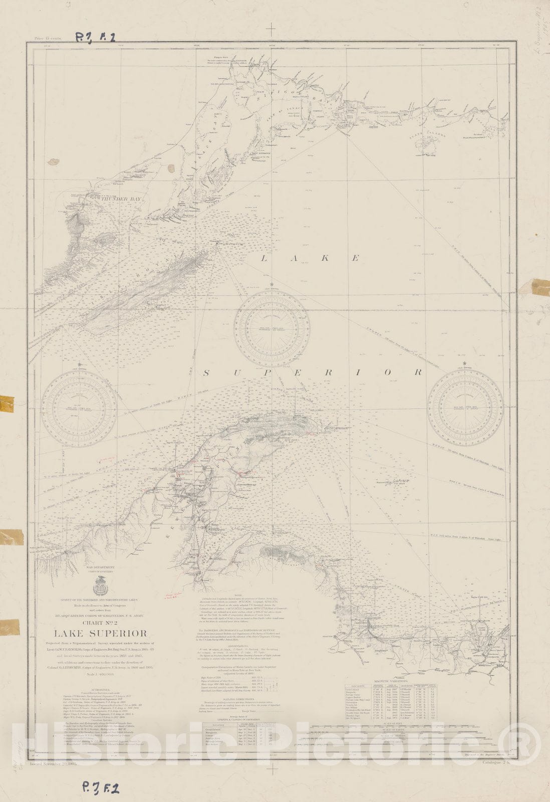 Historic Nautical Map - Lake Superior, 1905 NOAA Chart - Vintage Wall Art, v2