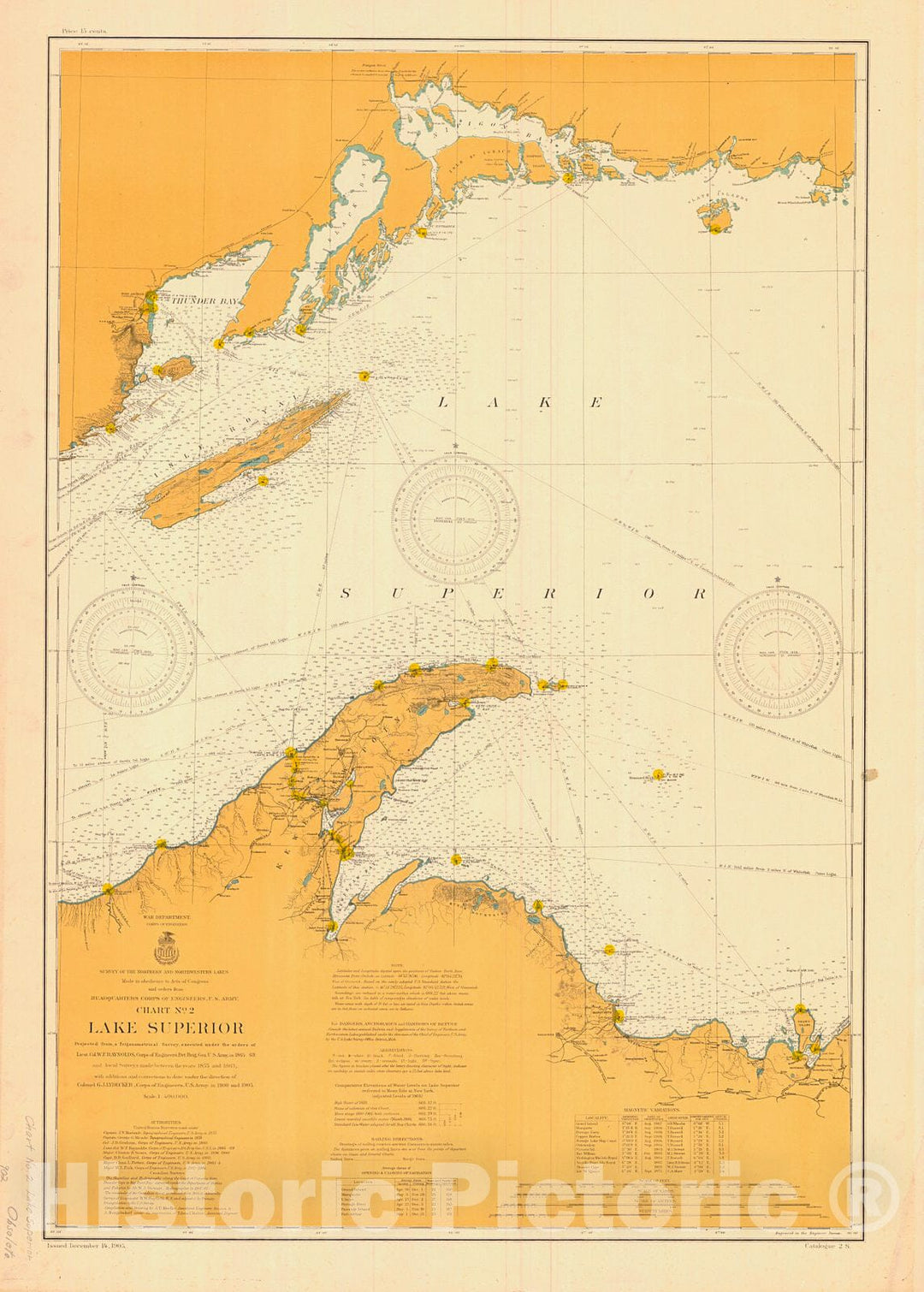 Historic Nautical Map - Lake Superior, 1905 NOAA Chart - Vintage Wall Art