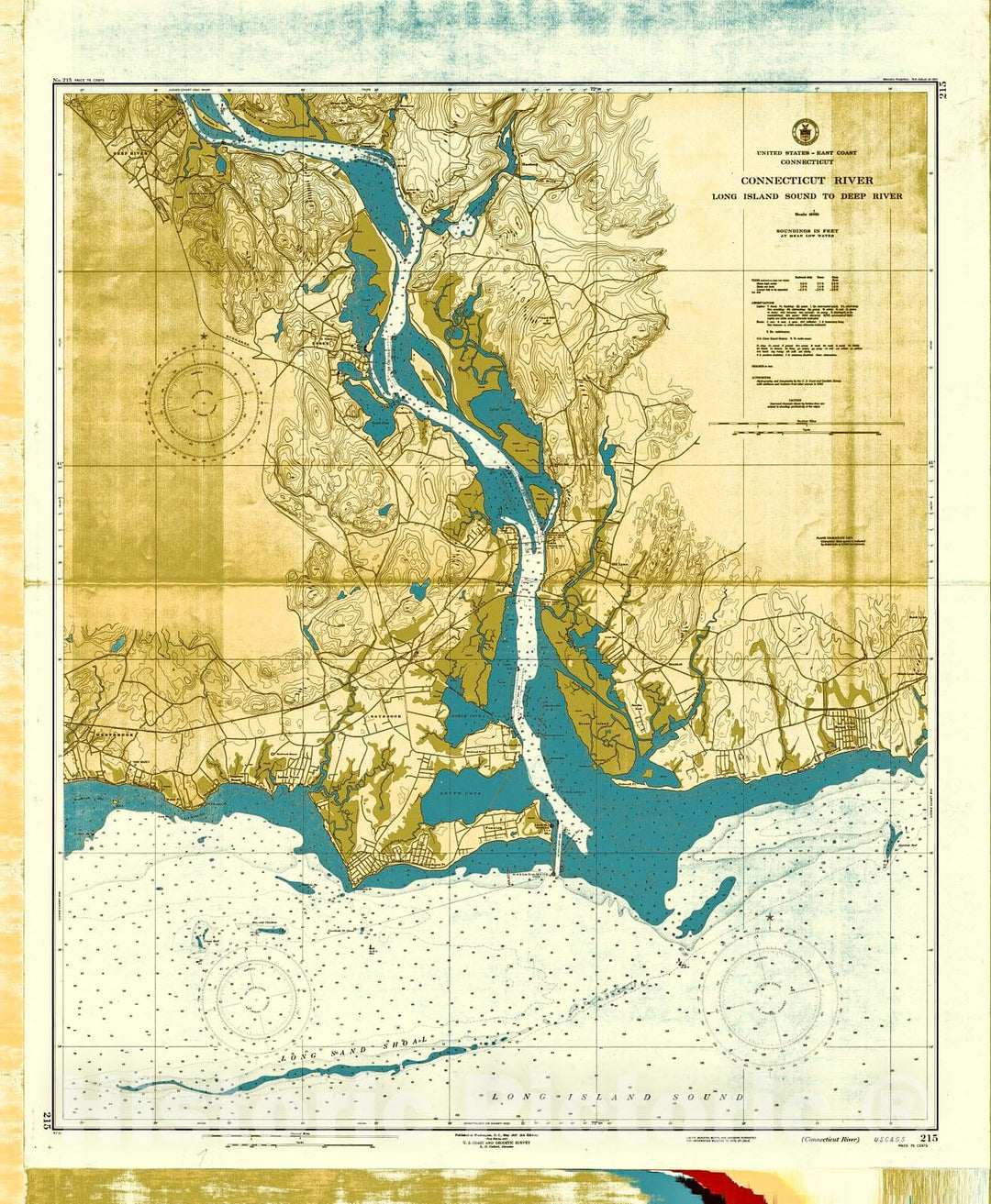 Historic Nautical Map - Conneticut River, 1947 NOAA Chart - Vintage Wall Art