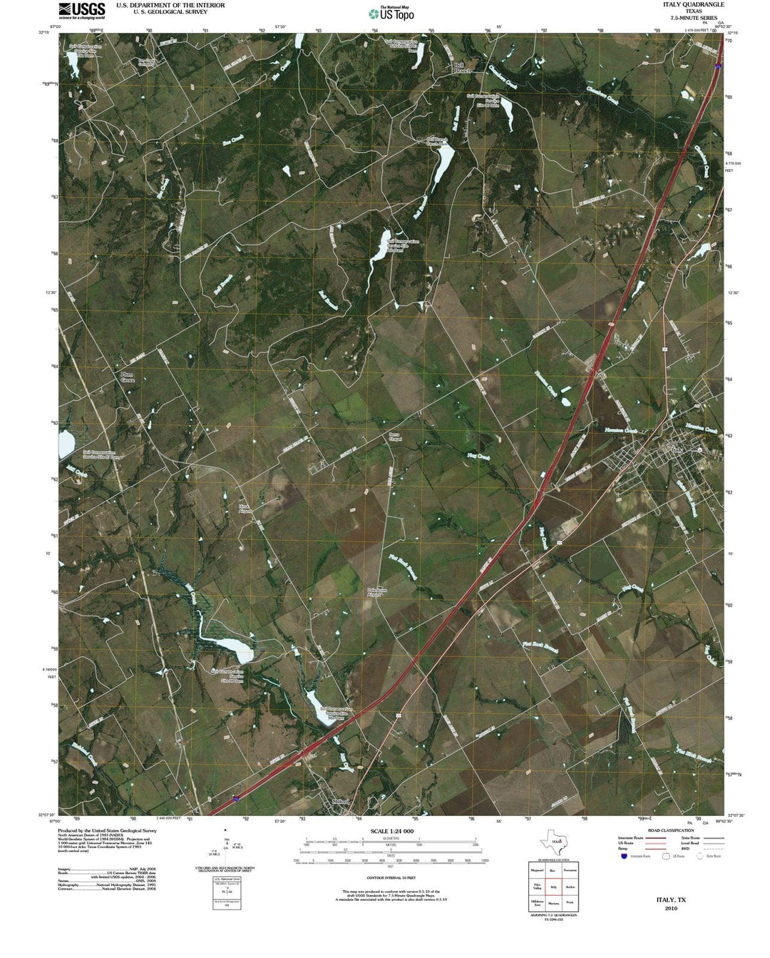 2010 Italy, TX - Texas - USGS Topographic Map