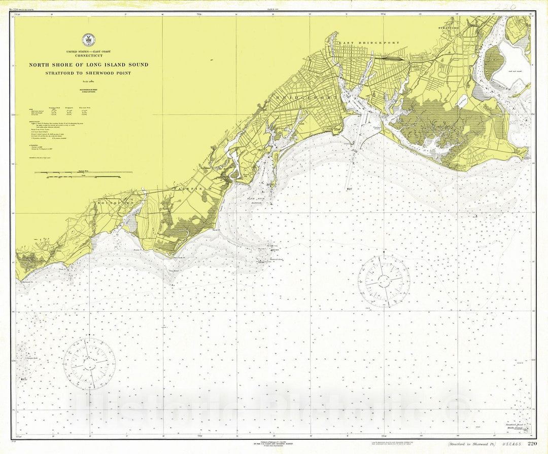 Historic Nautical Map - North Shore Of Long Island Sound, 1919 NOAA Chart - Vintage Wall Art