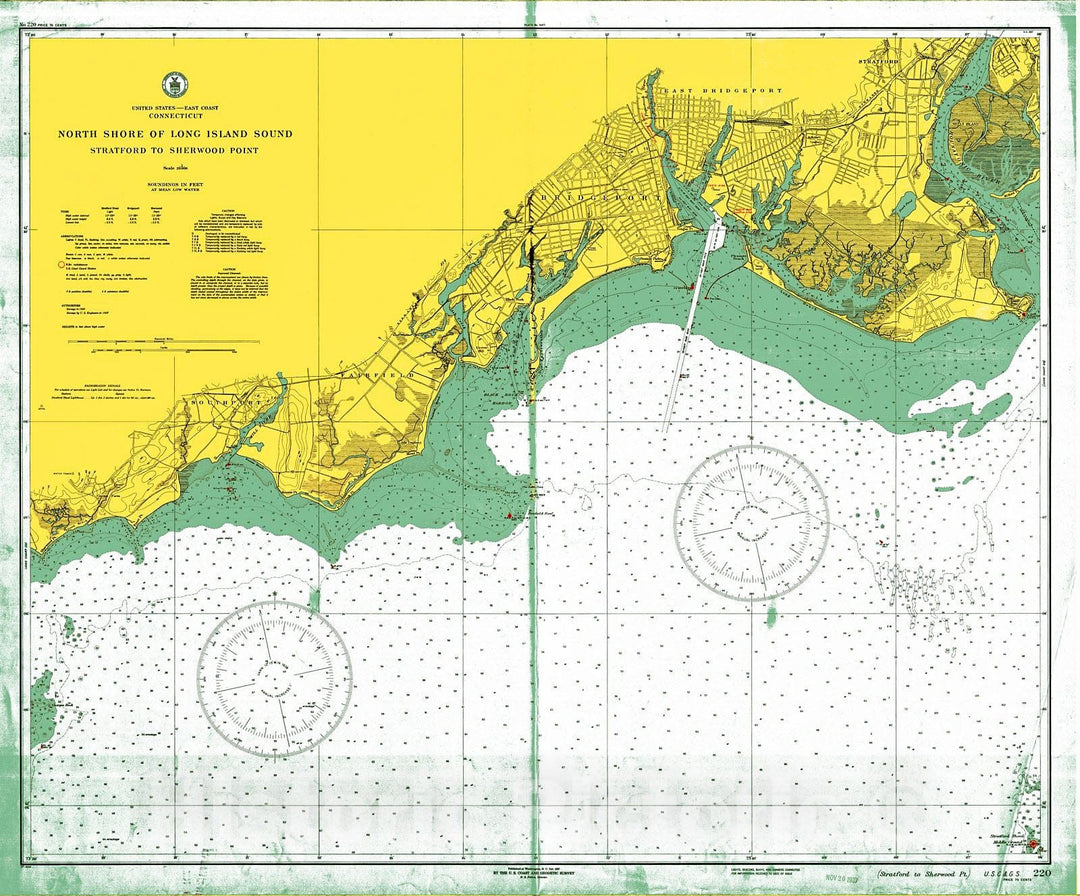 Historic Nautical Map - North Shore Of Long Island Sound, 1937 NOAA Chart - Vintage Wall Art