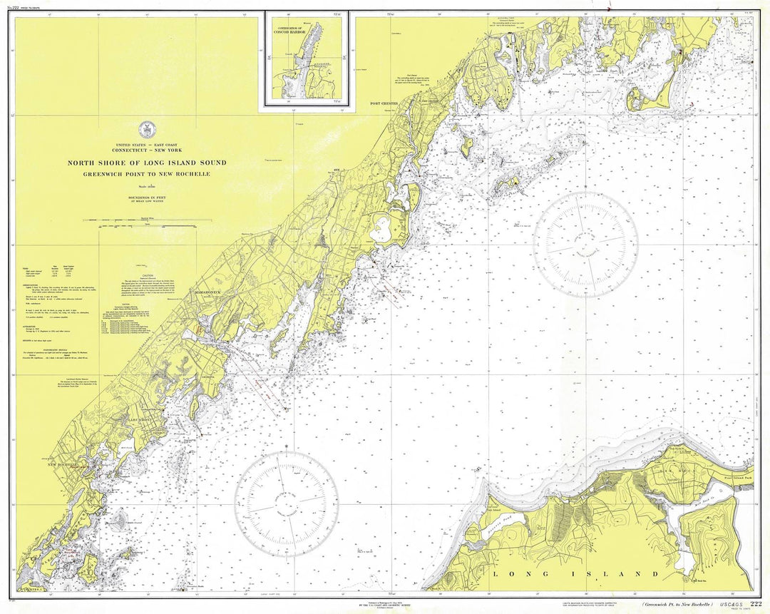 Historic Nautical Map - North Shore Of Long Island Sound, 1935 NOAA Chart - Vintage Wall Art