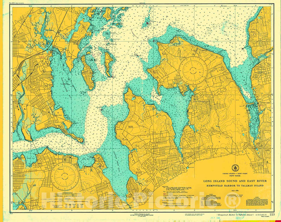 Historic Nautical Map - Long Island Sound And East River, 1939 NOAA Chart - Vintage Wall Art