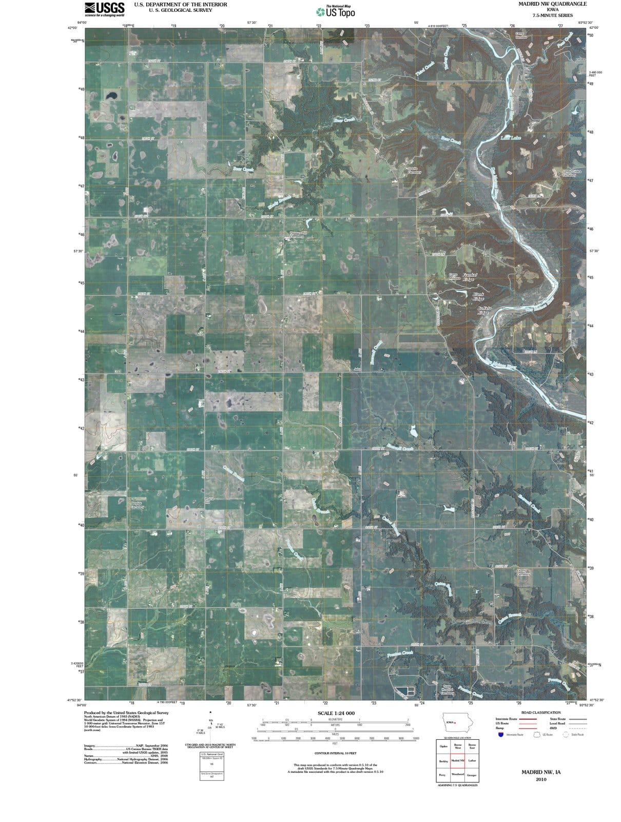 2010 Madrid, IA - Iowa - USGS Topographic Map