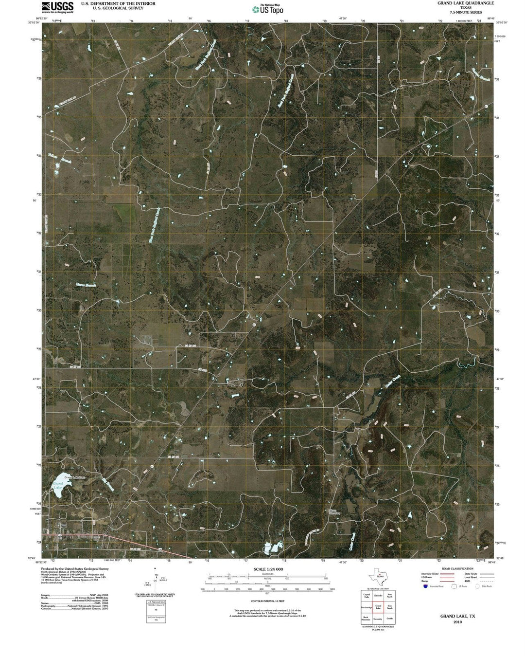 2010 Grand Lake, TX - Texas - USGS Topographic Map