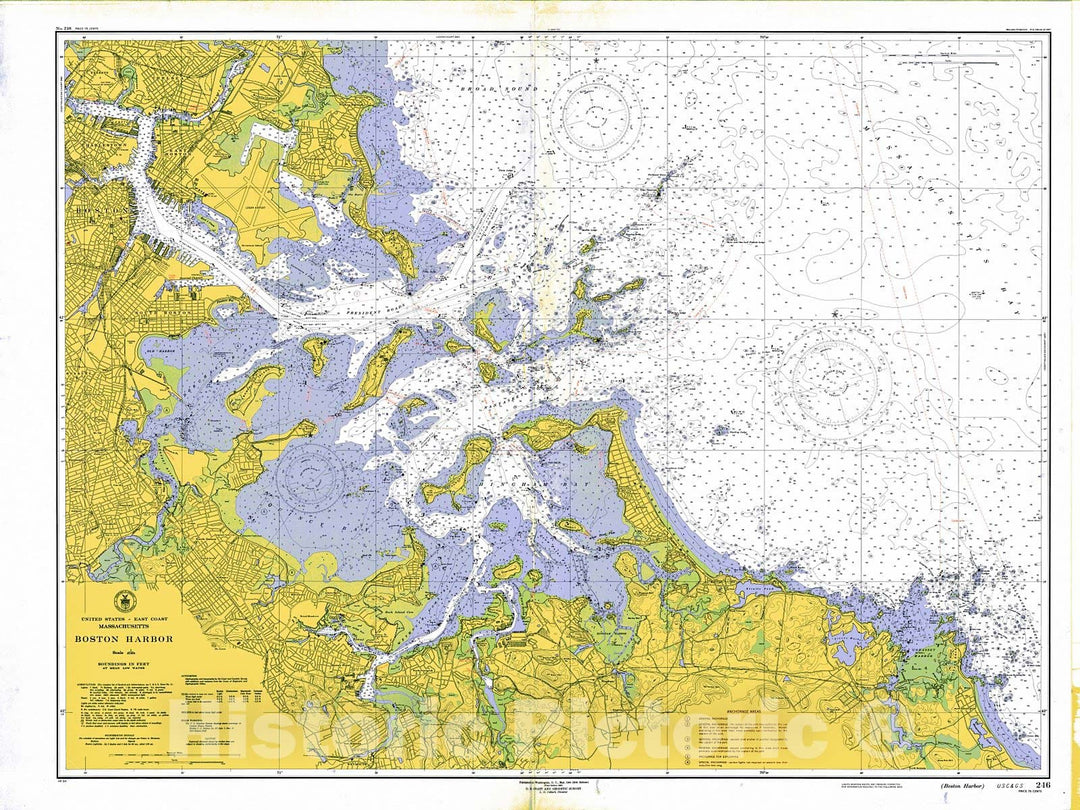 Historic Nautical Map - Boston Harbor, 1948 NOAA Chart - Vintage Wall Art