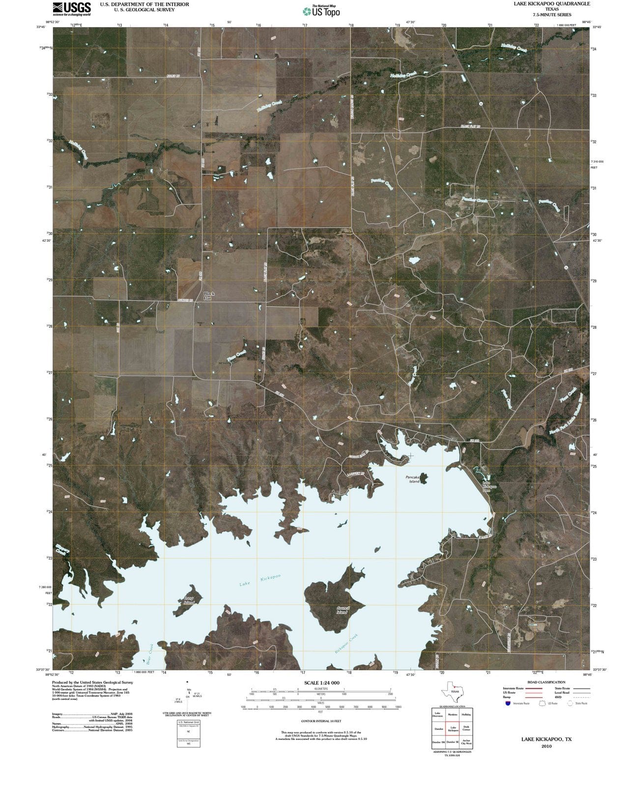 2010 Lake Kickapoo, TX - Texas - USGS Topographic Map