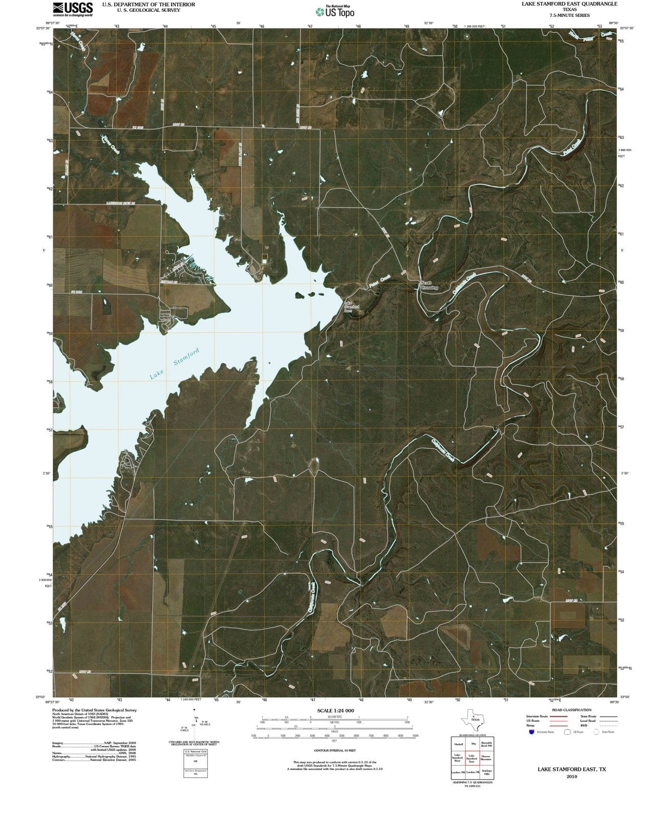 2010 Lake Stamford East, TX - Texas - USGS Topographic Map