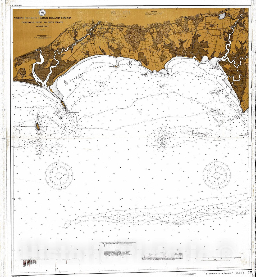 Historic Nautical Map - North Shore Of Long Island Sound, 1899 NOAA Chart - Vintage Wall Art