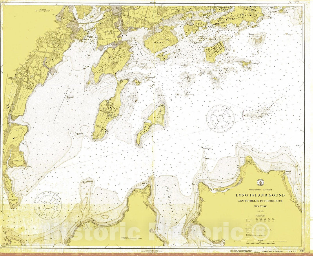 Historic Nautical Map - North Shore Of Long Island Sound, 1917 NOAA Chart - Vintage Wall Art