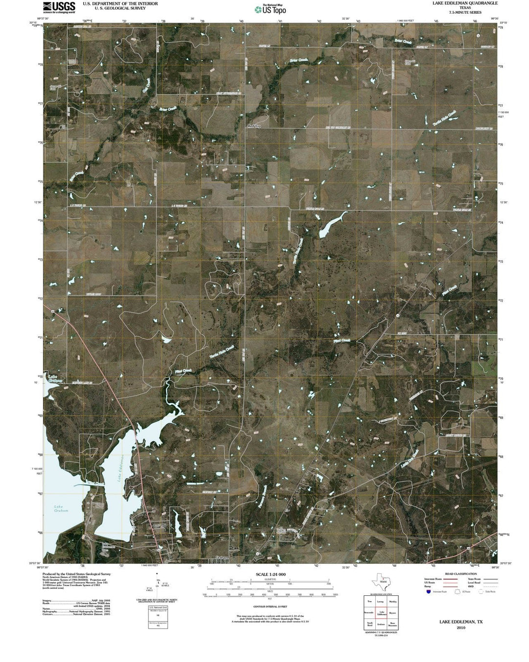 2010 Lake Eddleman, TX - Texas - USGS Topographic Map