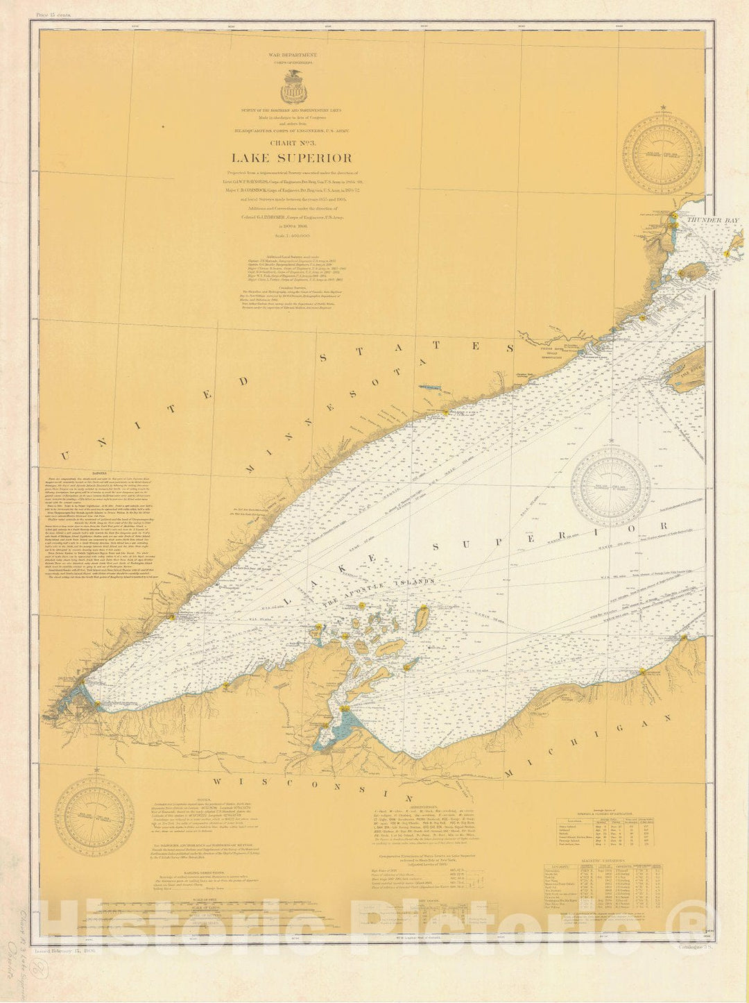 Historic Nautical Map - Lake Superior, 1906 NOAA Chart - Vintage Wall Art