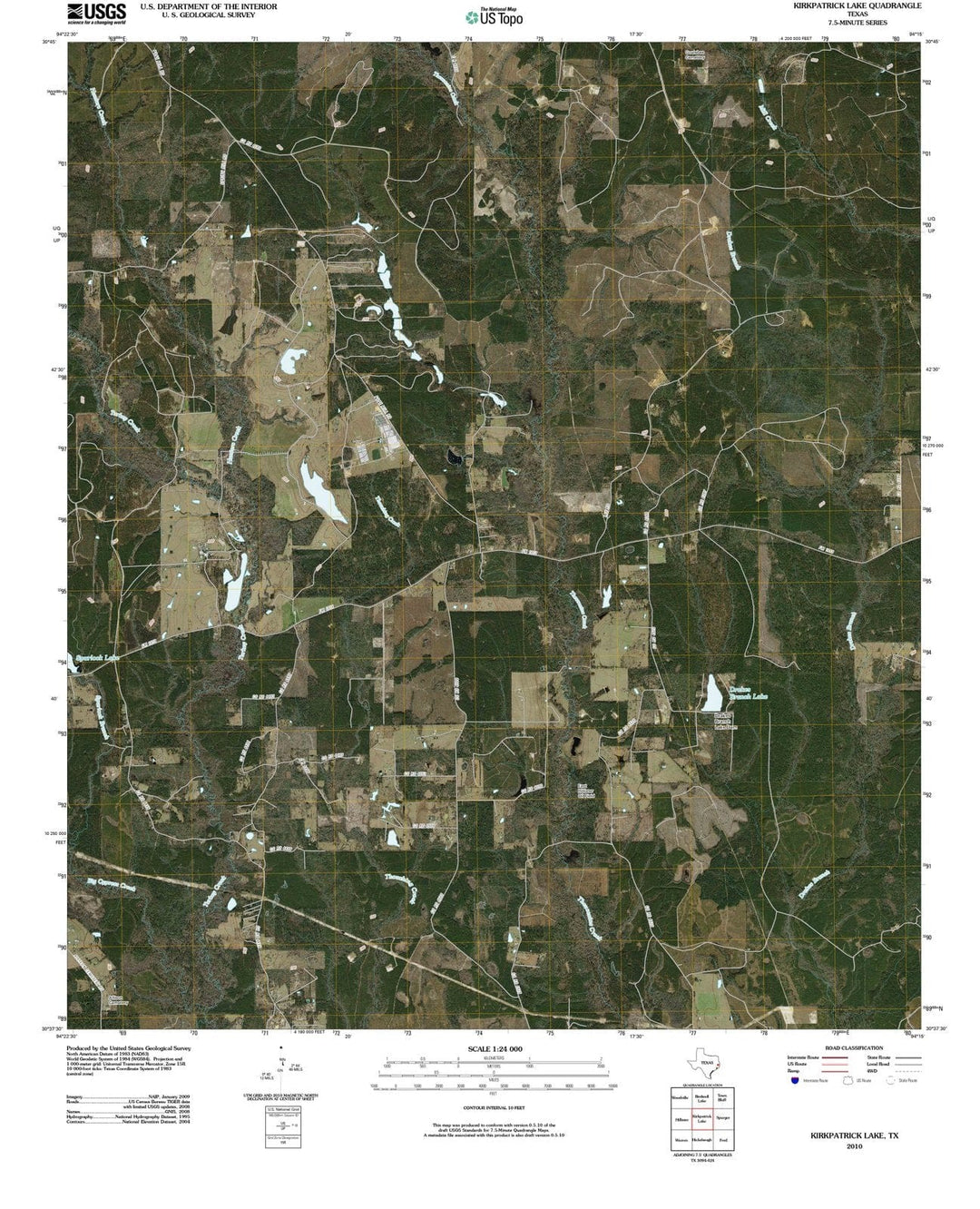 2010 Kirkpatrick Lake, TX - Texas - USGS Topographic Map