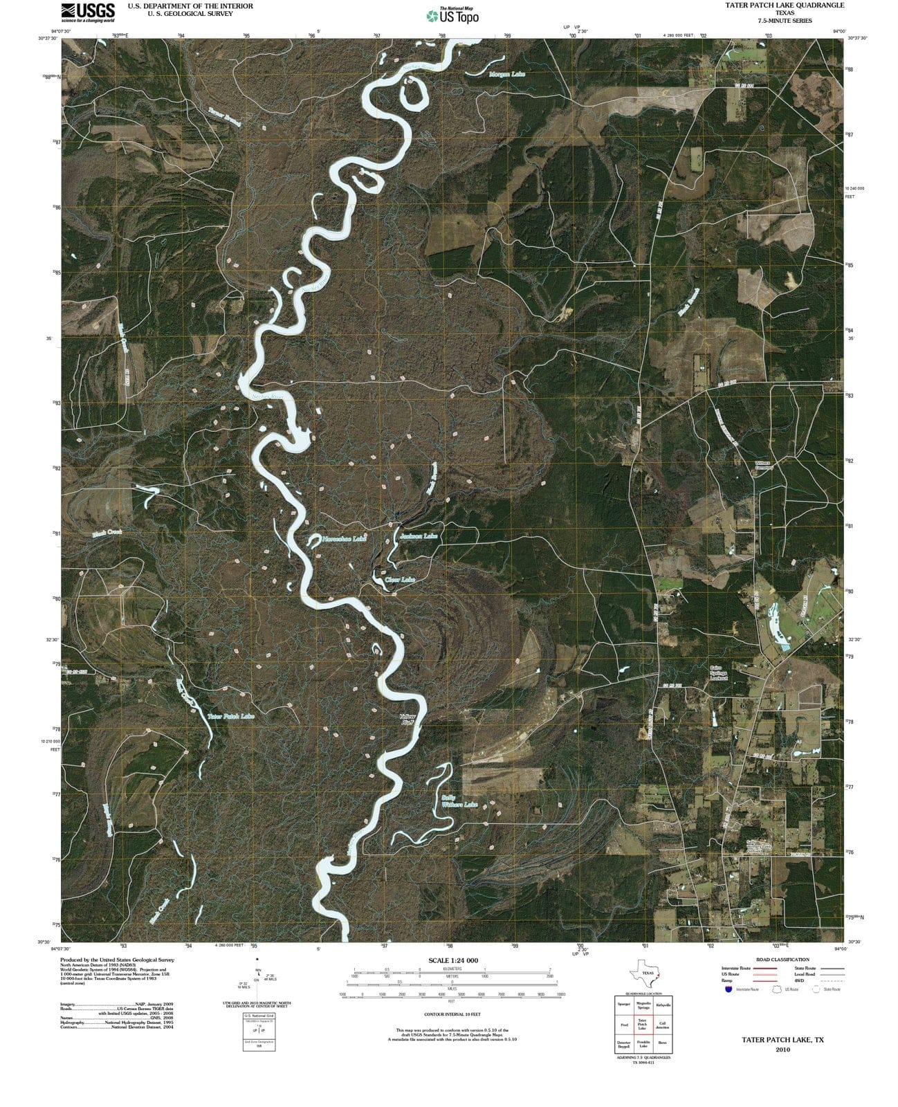 2010 Tater Patch Lake, TX - Texas - USGS Topographic Map