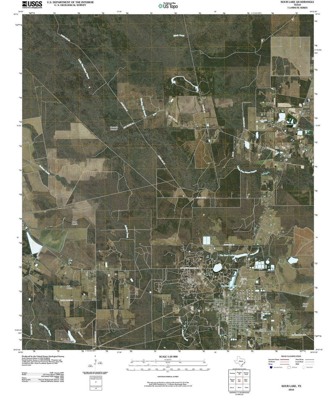 2010 Sour Lake, TX - Texas - USGS Topographic Map