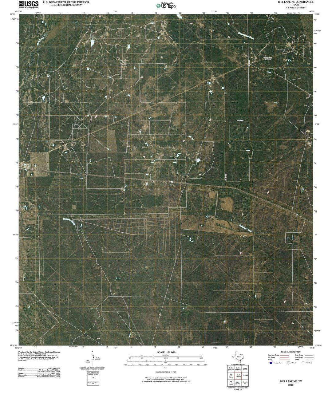 2010 Biel Lake, TX - Texas - USGS Topographic Map