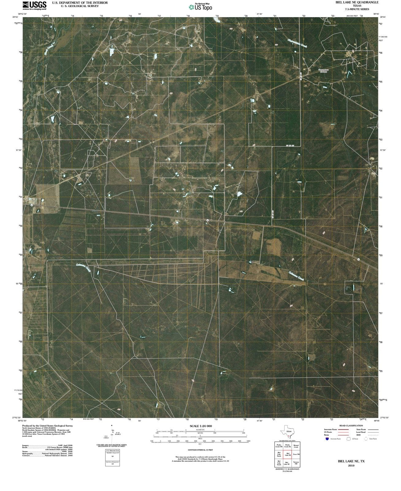 2010 Biel Lake, TX - Texas - USGS Topographic Map