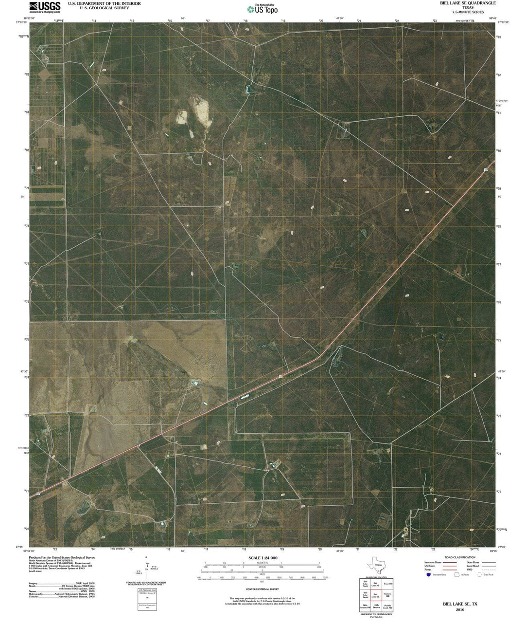 2010 Biel Lake, TX - Texas - USGS Topographic Map